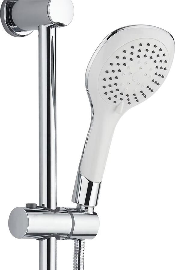 Aloni Regendouche set Bianco | Opbouw | 20 cm | Excl.Kraan | Incl.Handdoucheset | Chroom - Foto 3