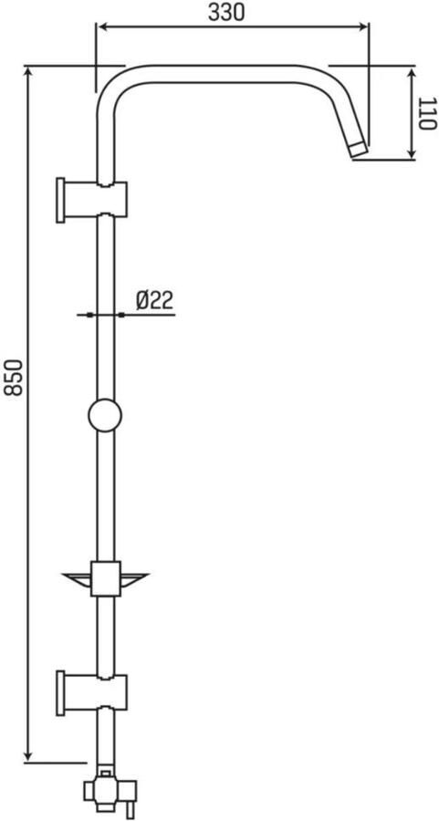 Aloni Regendouche set Bianco | Opbouw | 20 cm | Excl.Kraan | Incl.Handdoucheset | Chroom - Foto 2