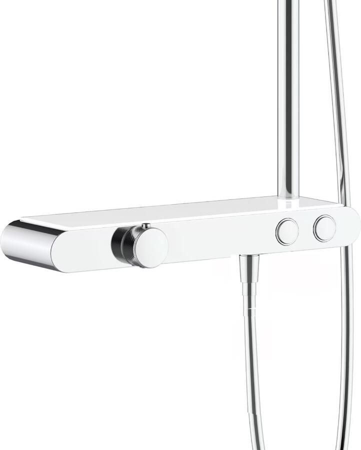 Aloni Regendouche set | opbouw | Thermostaatkraan | 2-weg | 30 cm | 3-knops | Vierkant | Chroom - Foto 2