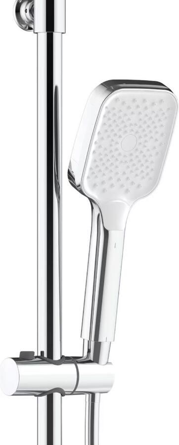 Aloni Regendouche set | opbouw | Thermostaatkraan | 2-weg | 30 cm | 3-knops | Vierkant | Chroom - Foto 3