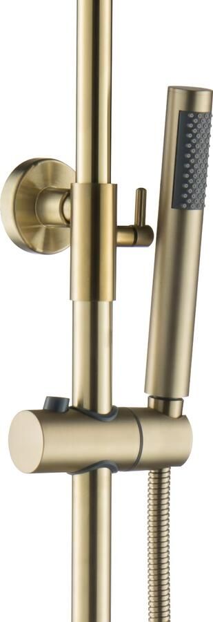 Aloni Regendouche set | opbouw | Thermostaatkraan | 2-weg | Rond | Goud geborsteld - Foto 3