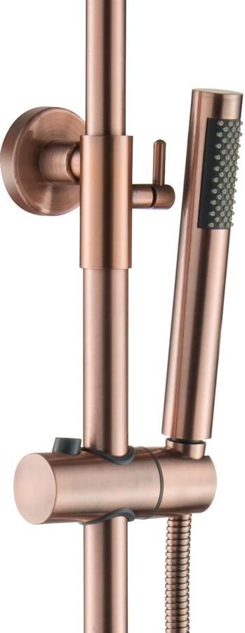 Aloni Regendouche set | opbouw | Thermostaatkraan | 2-weg | Rond | Koper geborsteld - Foto 3