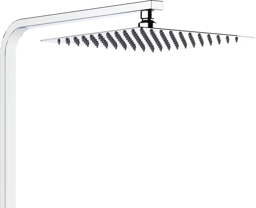 Aloni Regendouche set Quadro | Opbouw | 22 cm | Thermostaatkraan | Incl.Handdoucheset | Chroom