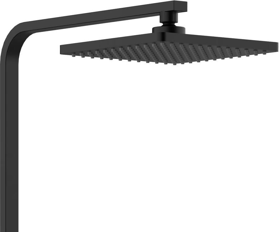 Aloni Regendouche set Quadro | Opbouw | 22 cm | Thermostaatkraan | Incl.Handdoucheset | Mat zwart