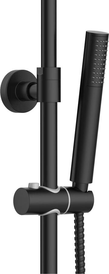 Aloni Regendouche set Rondo | Opbouw | 22 cm | Thermostaatkraan | Incl.Handdoucheset | Mat zwart - Foto 3
