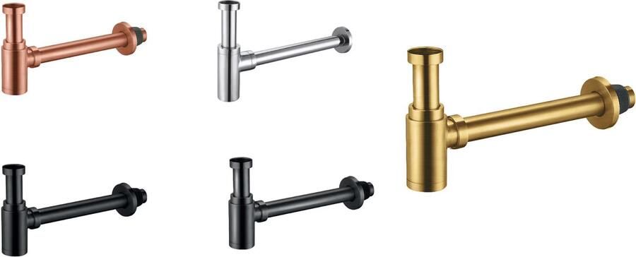 Aloni Sifon | 5 4" | Standaard | Messing | Rond | Koper geborsteld - Foto 2