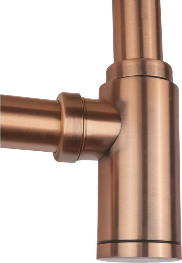 Aloni Sifon | 5 4" | Standaard | Messing | Rond | Koper geborsteld - Foto 3