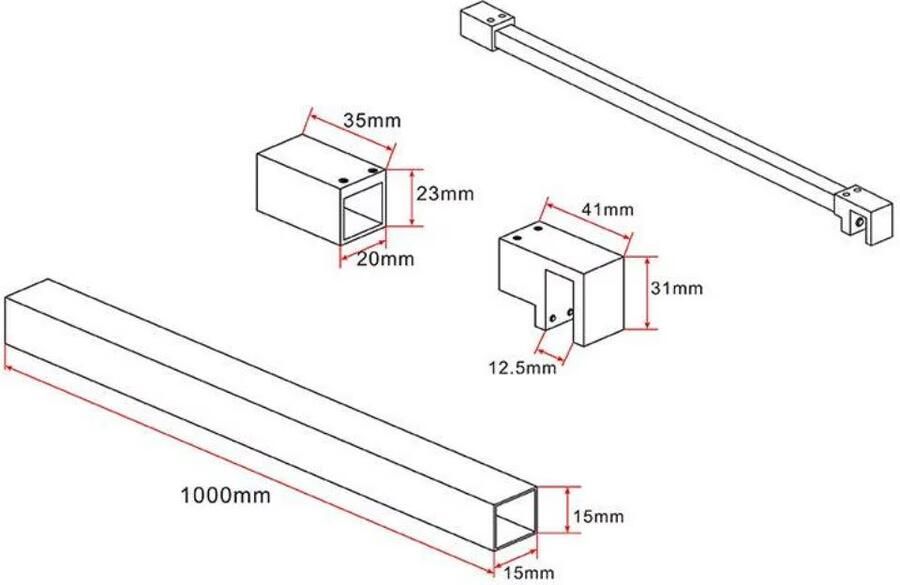 Aloni Stabilisatiestang 100 cm | Inkortbaar | Rvs look