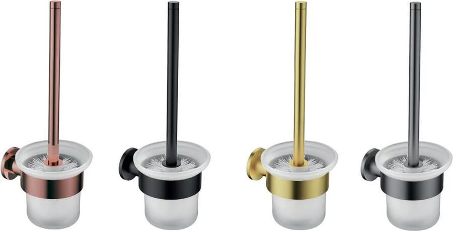 Aloni Toiletborstel | Wandmontage | Incl.Wandhouder | Messing | Koper geborsteld - Foto 2