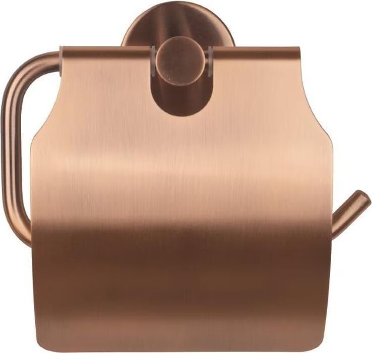 Aloni Toiletrolhouder | Wandmontage | Met klep | Messing | Koper geborsteld