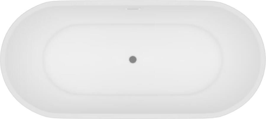Aloni Vrijstaand bad Bauci | 170x70 cm | Incl.Badplug | Met overloop | Solid surface | Vrijstaand | Glans wit - Foto 2