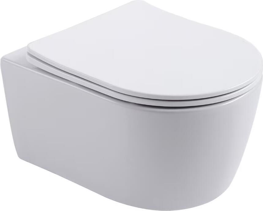 Aloni Wandcloset Pro | 49 cm | Zonder spoelrand | Wandhangend | Incl.Softclose zitting | Keramiek | Wit mat - Foto 3