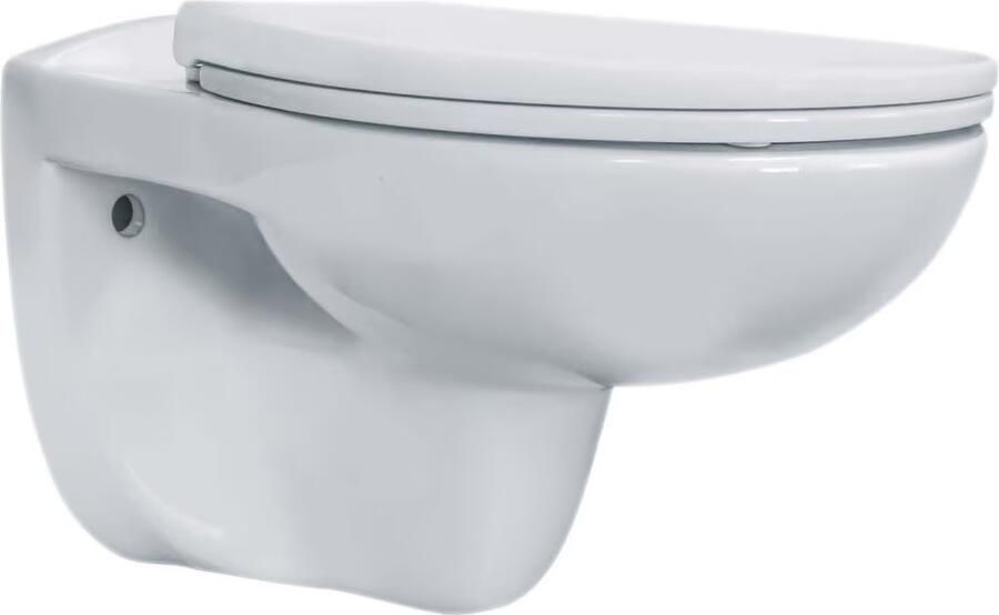 Aloni Wandcloset Pro | 54.5 cm | Zonder spoelrand | Wandhangend | Incl.Softclose zitting | Keramiek | Wit - Foto 2