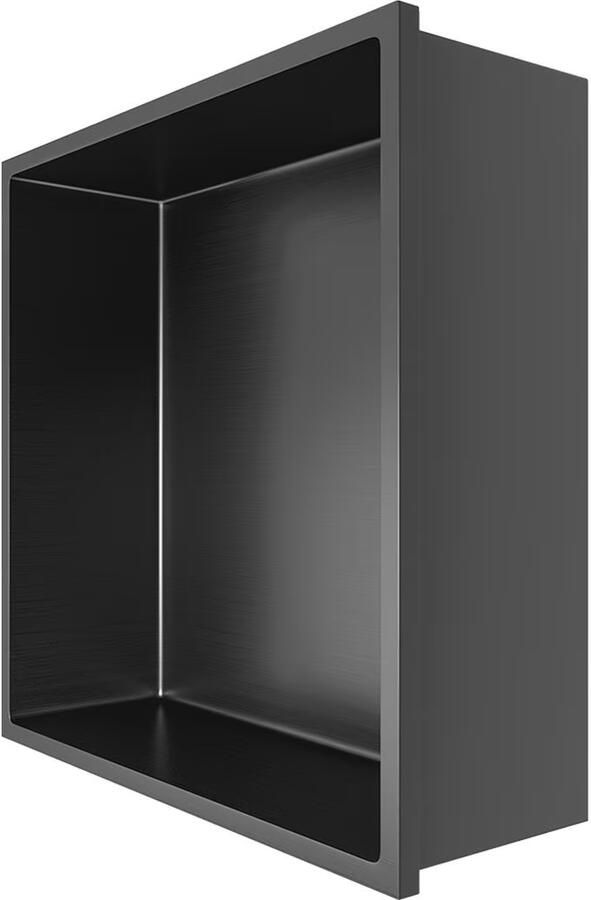 Aloni Wandnis Inbouw | 30x30x10 cm | 1 vak | Gun metal - Foto 2