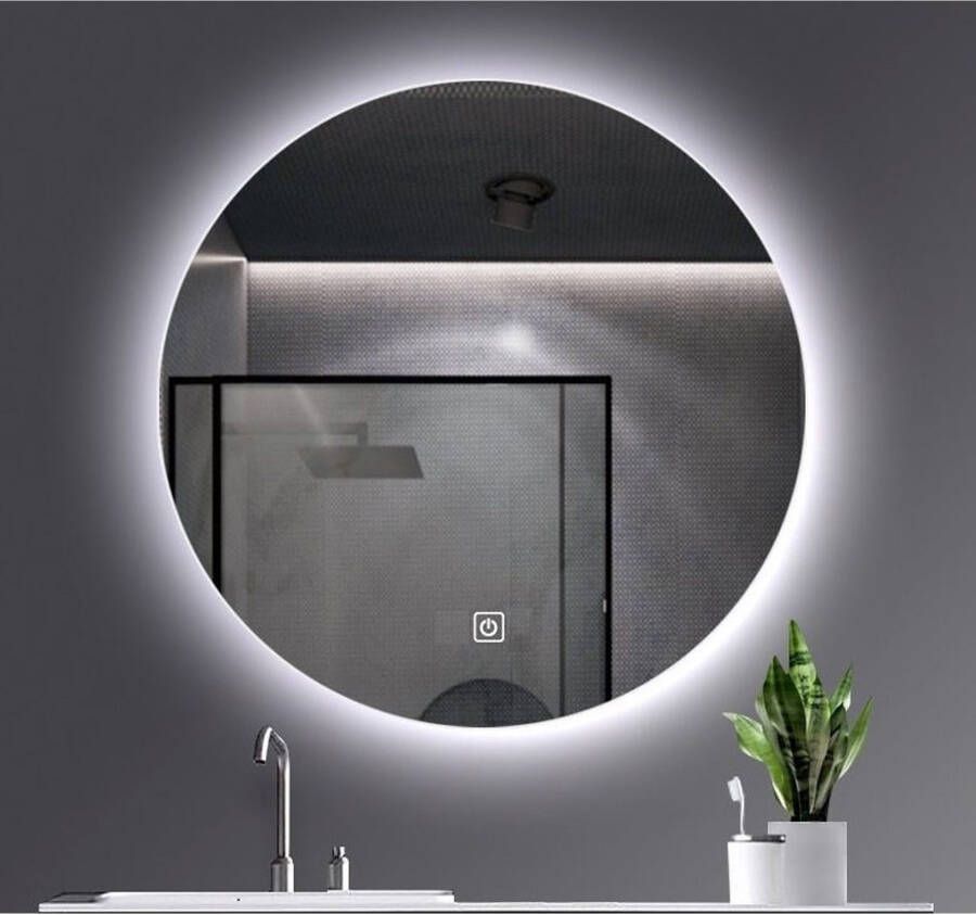 Aloni Badkamerspiegel Omega | 60 cm | Rond | Indirecte LED verlichting | Touch button