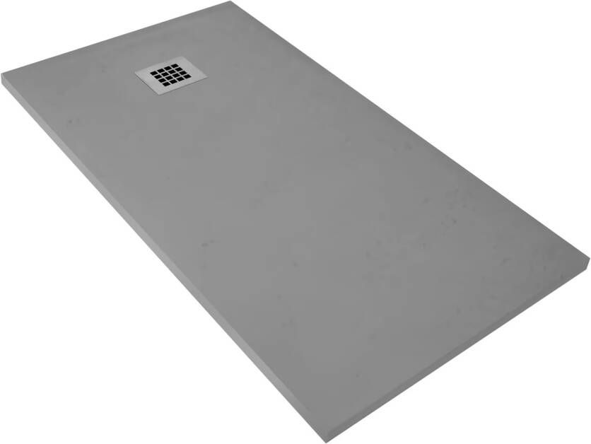 Aloni Douchebak Madison | 160x90x3 cm | Excl.Sifon | Composietsteen | Rechthoek | Grijs
