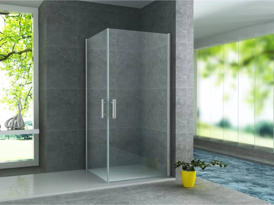 Aloni Douchecabine 80x80x190 cm | 2 Draaideuren | Helder glas | Chroom