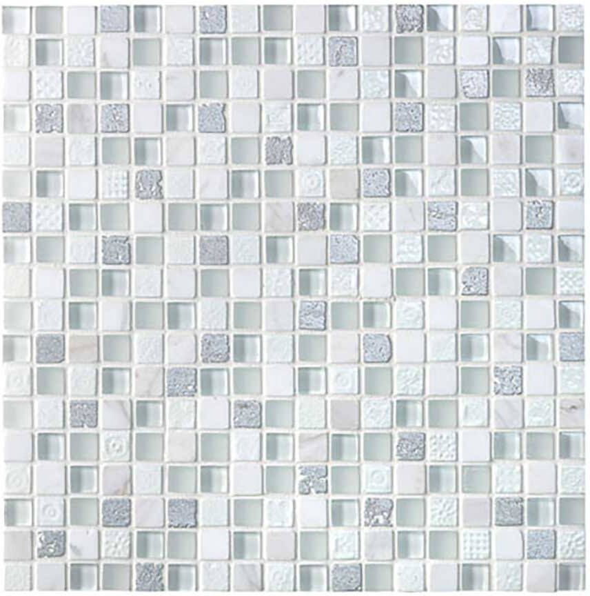 Aquacolor Crystal Fashion Casablanca mozaiek 15x15 mm wit glans