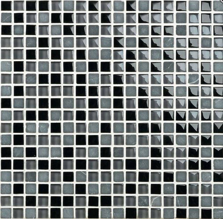 Aquacolor Crystal Marmor Darwin mozaiek 15x15 mm grijs glans