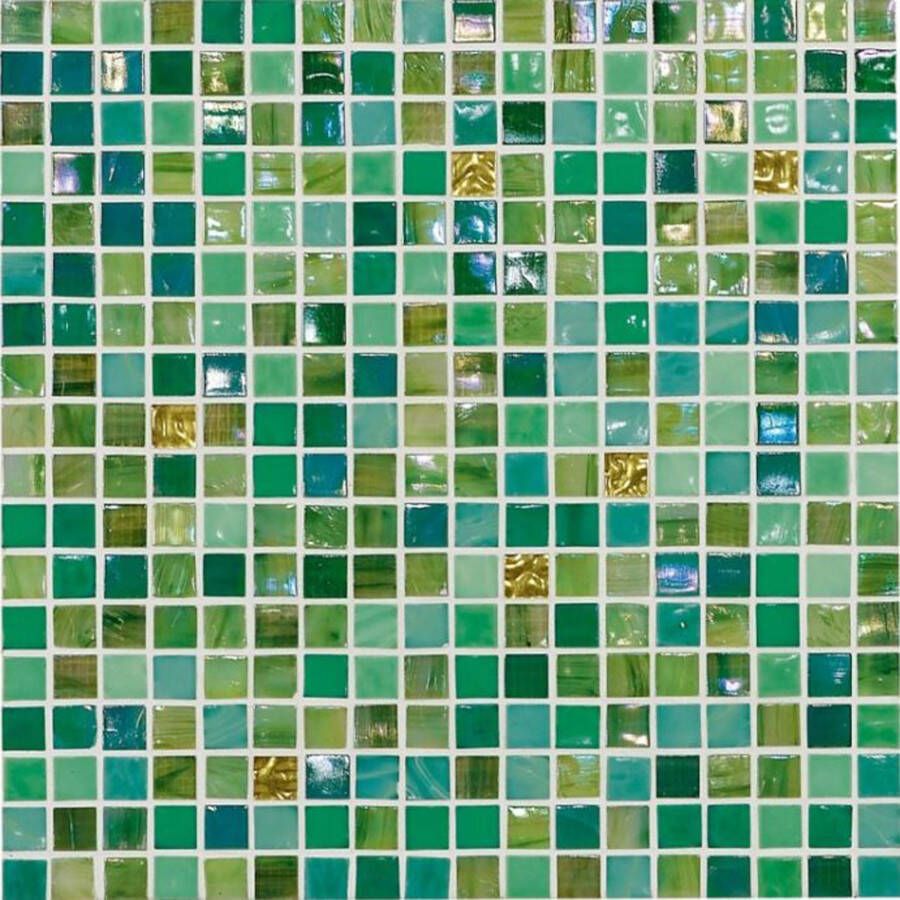 Aquacolor Glass Motion Danube mozaiek 15x15mm groen glans