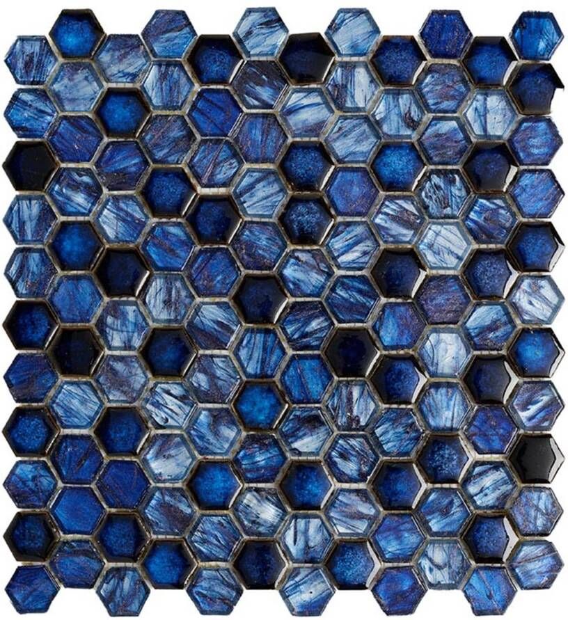 Aquacolor Swing Wandtegel | 27.5x29.2 cm | Mozaiek |Blauw