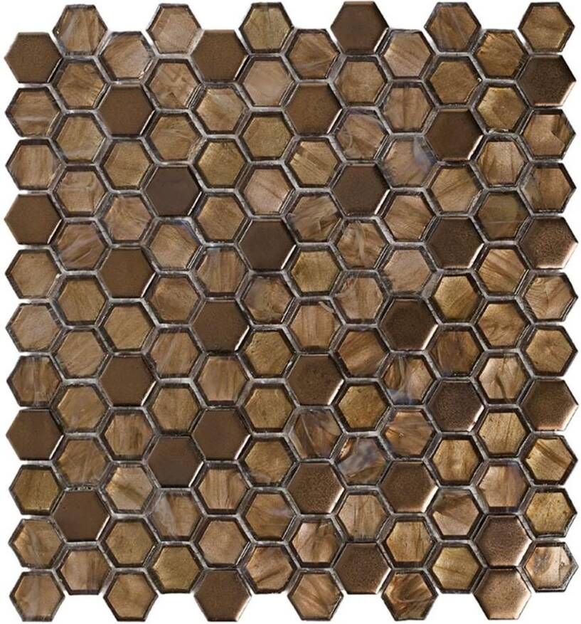 Aquacolor Swing Wandtegel | 27.5x29.2 cm | Mozaiek |Bruin