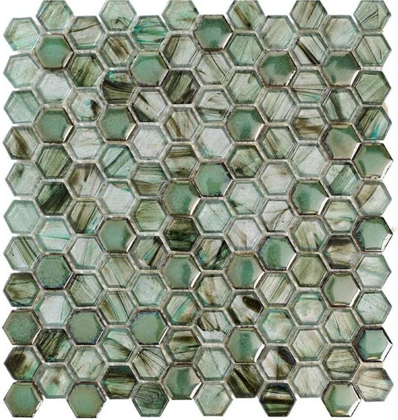 Aquacolor Swing Wandtegel | 27.5x29.2 cm | Mozaiek |Groen
