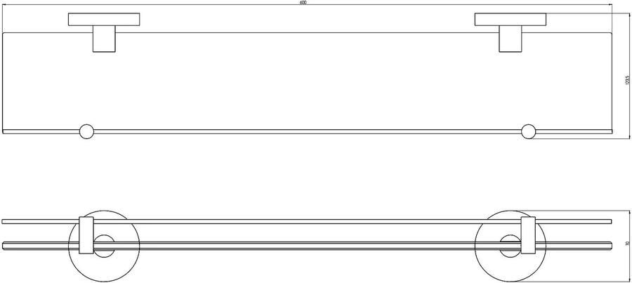 Aqualux Planchet PRO 2000 | Wandmontage | 60 | Messing | Rond | Chroom