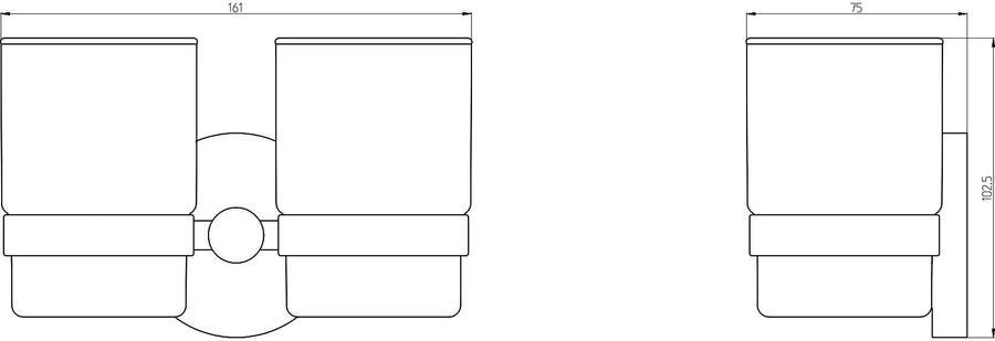 Aqualux PRO 2000 dubbele glashouder chroom