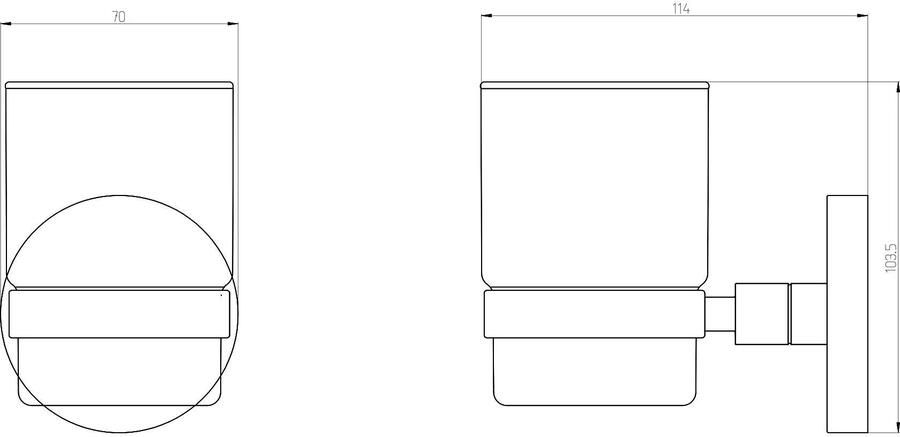 Aqualux PRO 2000 glashouder chroom