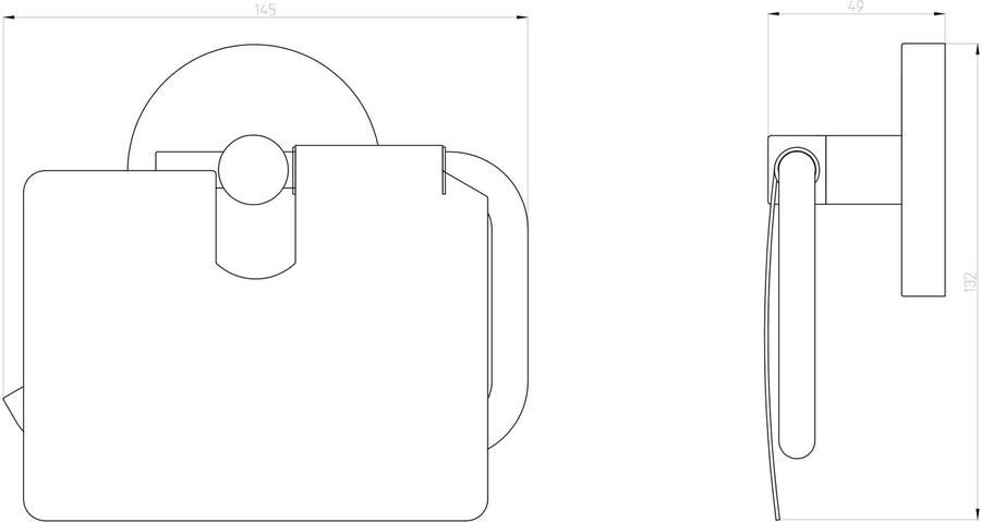 Aqualux PRO 2500 toiletrol houder met klep rond rvs look