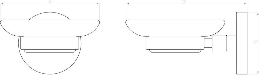 Aqualux Zeephouder PRO 2000 | Wandmontage | Messing | Rond | Chroom