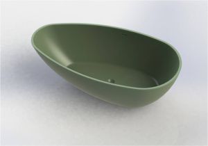 Arcqua Lima vrijstaand bad 170x86 cm cast marble mat groen