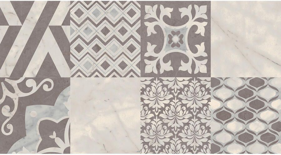 Atlas Concorde Solution Exigo Wandtegel | 30.5x56 cm | Gerectificeerd | Natuursteenlook | Gepolijst Wit Bruin