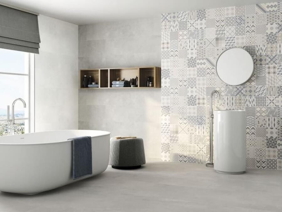 Baldocer Ceramica Arkety wandtegel 30x60cm 10mm gerectificeerd Betonlook Silver mat SW073W1014 - Foto 2