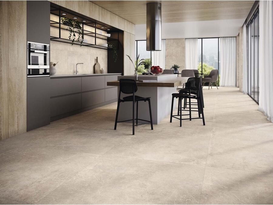 Baldocer Cerámica Concept Vloer- en wandtegel | 120x120 cm | Gerectificeerd | Natuursteenlook | Mat Crème