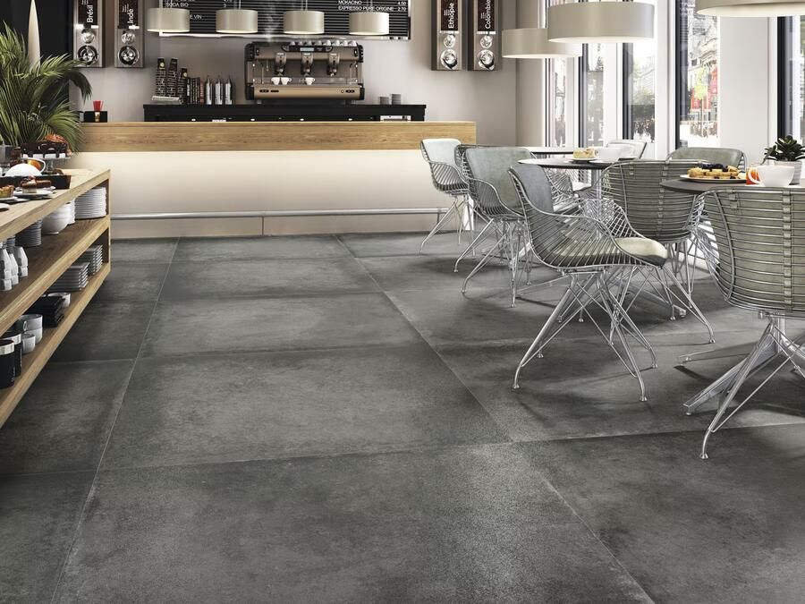 Baldocer Ceramica Grafton wand- en vloertegel 120x120cm 10mm Vierkant gerectificeerd Betonlook Antraciet mat SW07310901 - Foto 2
