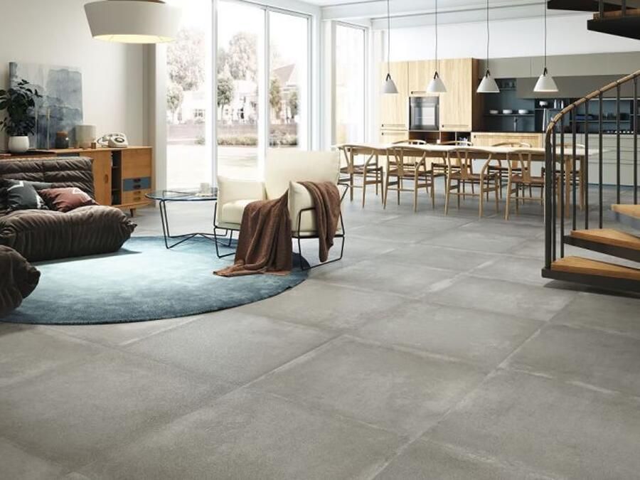 Baldocer Ceramica Grafton wand- en vloertegel 80x80cm 10mm Vierkant gerectificeerd Betonlook Grijs mat SW07310900-2 - Foto 3