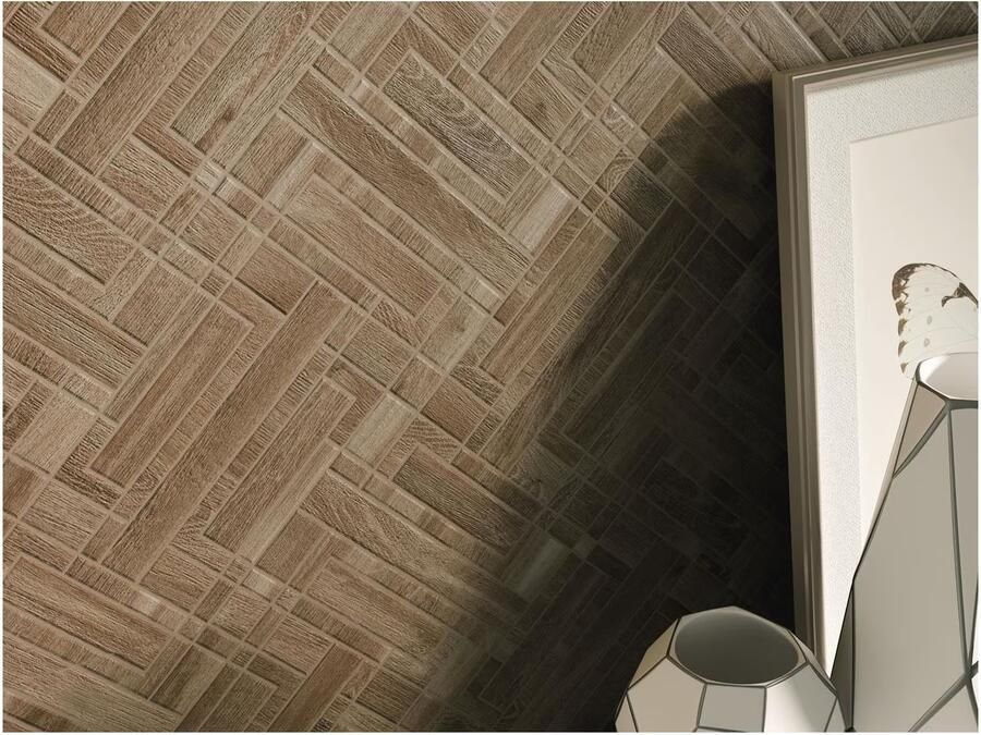 Baldocer Cerámica Larchwood Wandtegel | 40x120 cm | Gerectificeerd | Houtlook | Mat Licht bruin