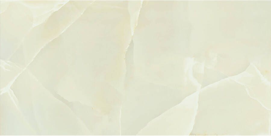 Baldocer Cerámica Onyx Vloer- en wandtegel | 60x120 cm | Gerectificeerd | Natuursteenlook | Glans Crème
