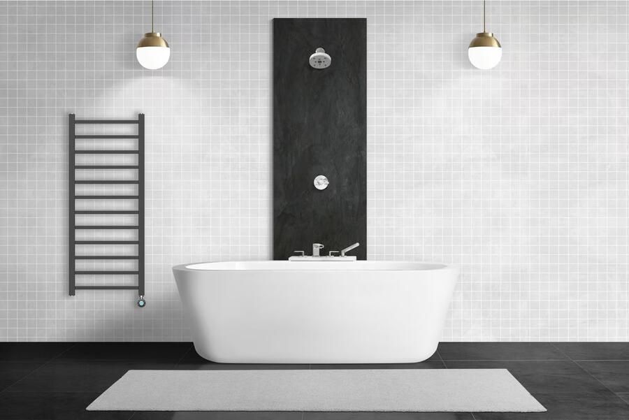 Belrad Handdoekradiator | 120x50 cm | Elektrisch | 413 watt | Zwart - Foto 3