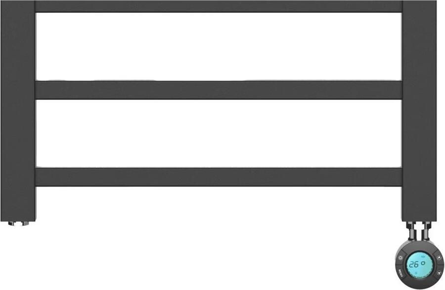 Belrad Handdoekradiator | 160x50 cm | Elektrisch | 551 watt | Zwart - Foto 3