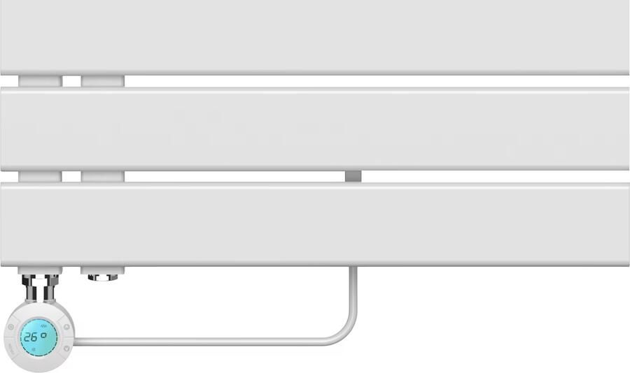 Belrad Handdoekradiator | 120x50 cm | Elektrisch | 593 watt | Wit - Foto 3