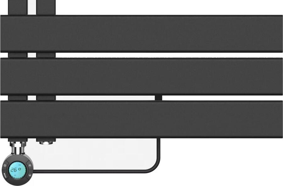 Belrad Handdoekradiator | 160x50 cm | Elektrisch | 755 watt | Zwart mat - Foto 3