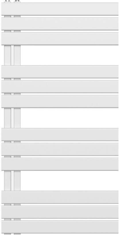 Belrad handdoek radiator zijaansluiting 681 watt 120x60 cm staal wit