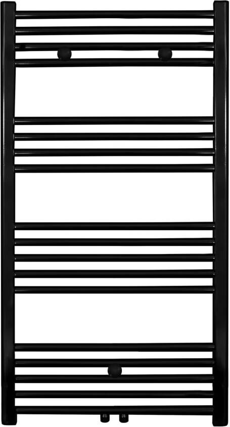 Belrad Handdoekradiator | 110x60 cm | Midden aansluiting | 540 watt | Zwart