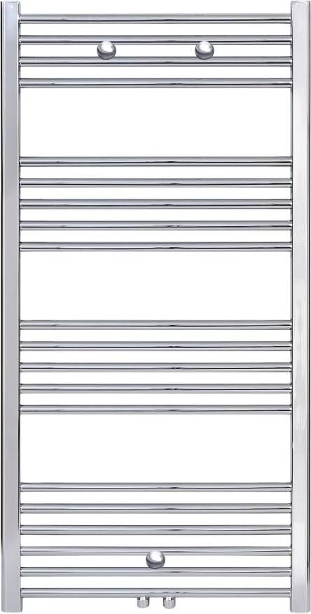 Belrad Handdoekradiator | 120x50 cm | Midden aansluiting | 376 watt | Chroom