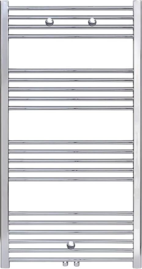 Belrad Handdoekradiator | 120x60 cm | Midden aansluiting | 431 watt | Chroom