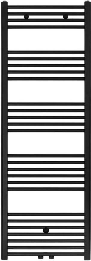 Belrad Handdoekradiator | 160x50 cm | CV radiator | Midden aansluiting | 721 watt | Zwart mat geborsteld