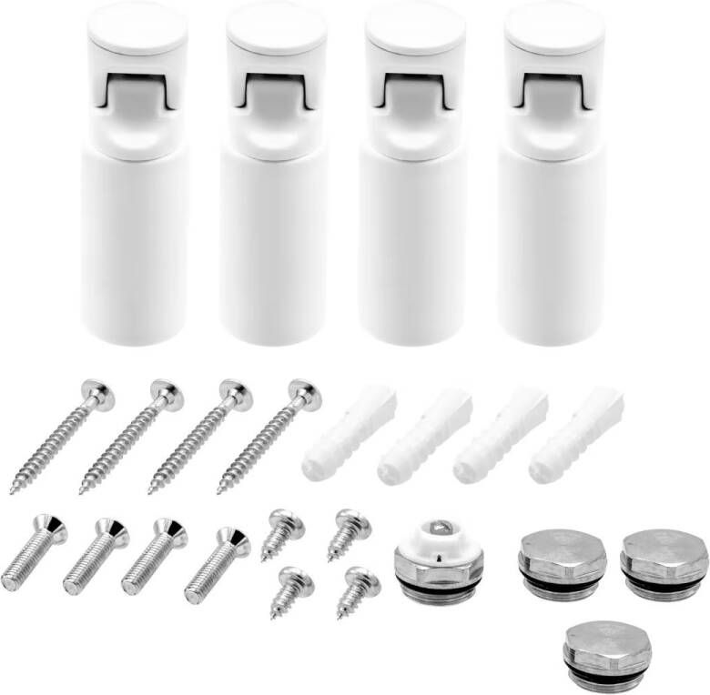 Belrad universeel handdoek radiator bevestigings materiaal | 4 stuks | Wit